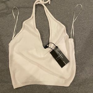 White bolero halter top with bolero